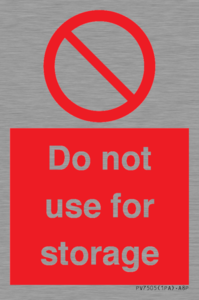 Do not use for storage